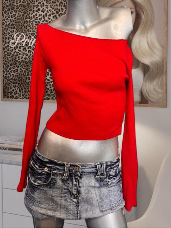 Brandy Melville Tops - Brandy Melville red off the shoulder long sleeve top
